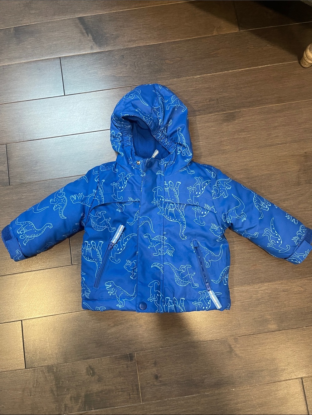 Cat & Jack Royal Blue Dinosaur Puffer Jacket with Hood